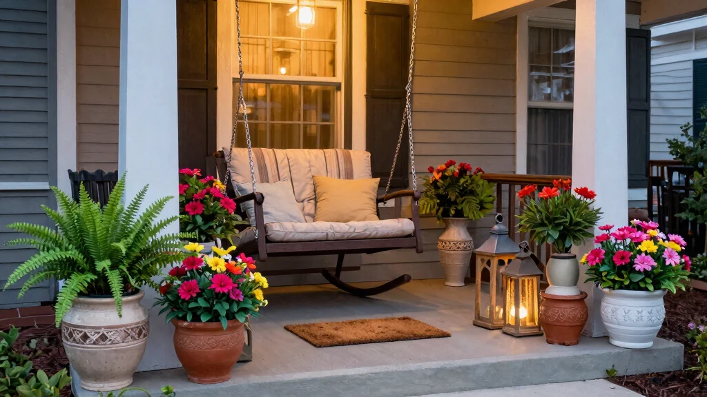 14 Faux Planters Front Porches Ideas with Fake Greenery