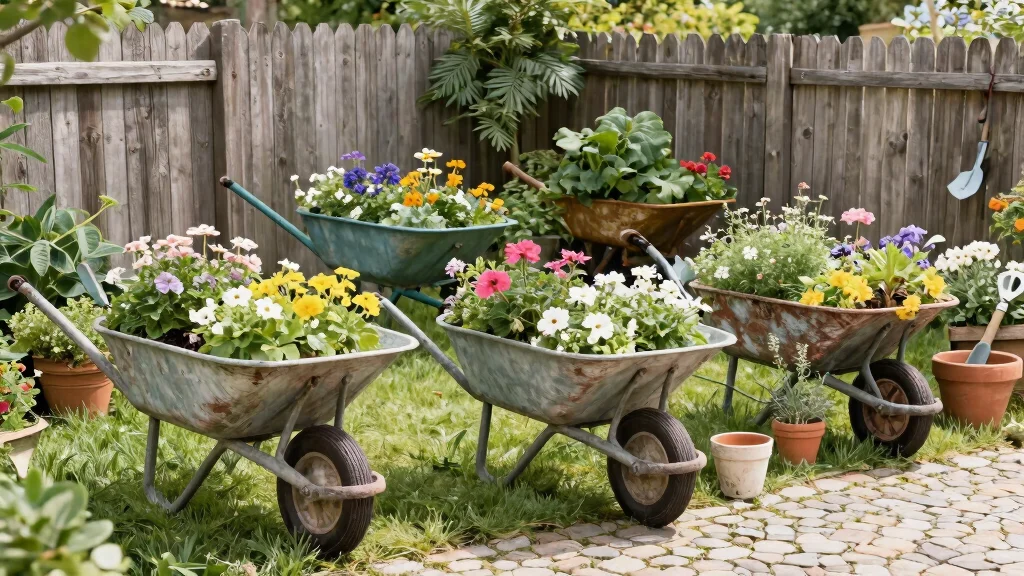 15 Wheelbarrow Planter Ideas Rustic